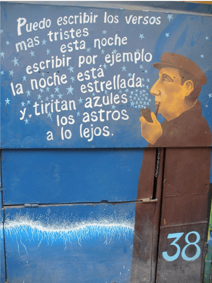 Man smoking pip with his favorite image from the poem